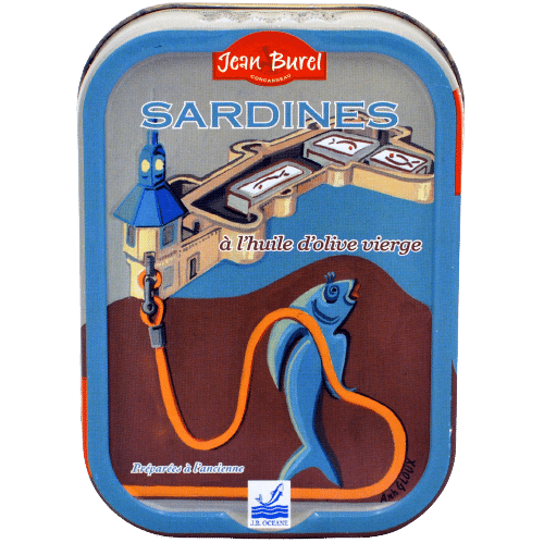 Box sardines artist anne gloux ville-close Concarneau jean burel