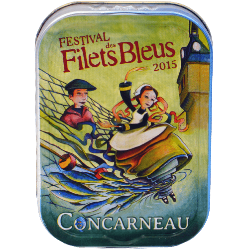 Lata de sardinas con aceite de oliva Jean Burel Marin de Concarneau JB OCEANE festival des filets bleus 2015