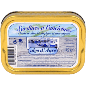 Sardines algue himanthale huile olive bio algo d'aure