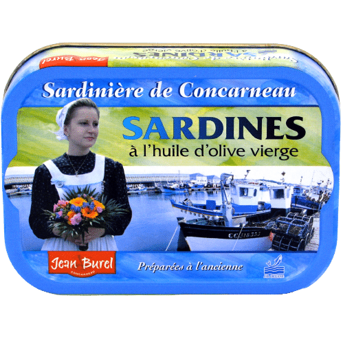 Lata de sardinas en aceite de oliva Jean Burel Marin de Concarneau JB OCÉANE 5