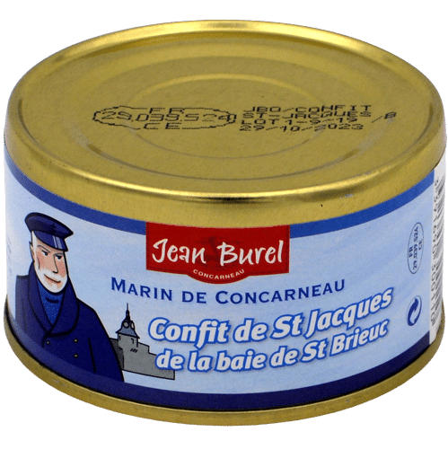Confit de saint-jacques artisanale en boîte st jacque burel concarneau
