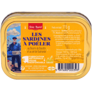 Lata de sardinas a la sartén con beurre burel marin de concarneau