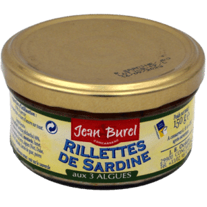 Rillettes de sardinhas da Bretanha marin jean burel algas marinhas