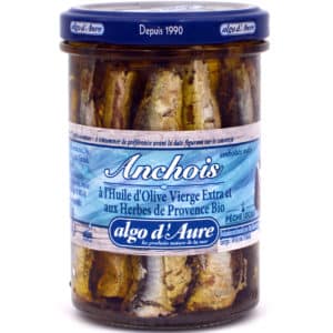 anchois huile d'olive bio herbes de provence algo d'aure