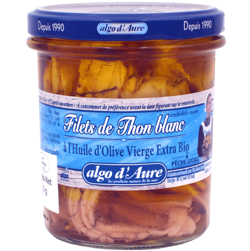 Filet von weißem Thunfisch Bio-Olivenöl Algo d'aure