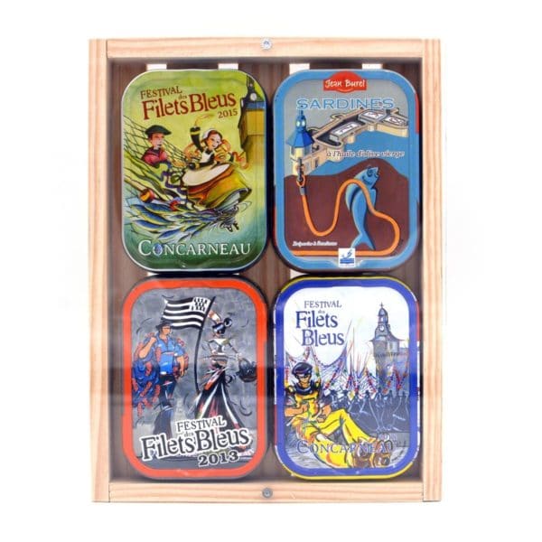 Boxed set of 4 cans of sardines