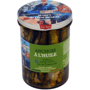 Anchois à l'huile d'olive vierge extra et sel de Guérande