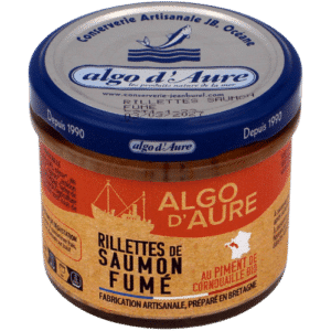 Rillettes aus geräuchertem Lachs Meeresprodukt Algo d'Aure JB. Océane BIO
