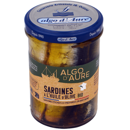 Sardines in organic olive oil